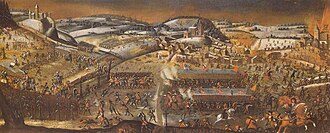 Representación histórica relacionada con la primera guerra de Villmergen y el conflicto religioso suizo