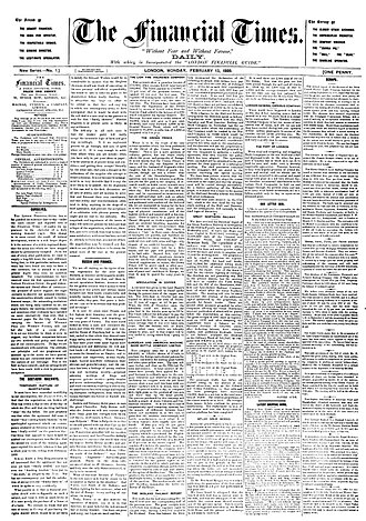 Cabecera e información general del diario Financial Times