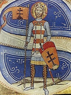 Ilustración medieval del rey Esteban I de Hungría.
