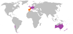 Mapa de distribución del conejo