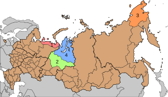 Mapa de los distritos federales de Rusia