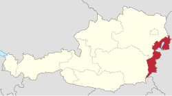 Detalle cartográfico de los estados de Austria