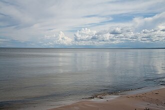Vista satelital del Golfo de Riga