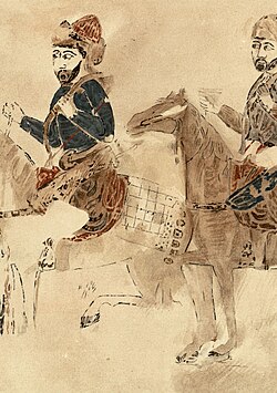 Representación de guerreros hispanomusulmanes en una pintura nazarí del siglo XIV