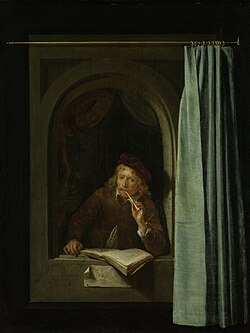 Hombre fumando una pipa de Gerrit Dou