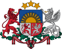 Escudo de armas oficial de la República de Letonia