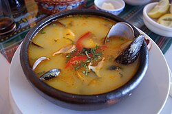 Plato de jaiba de mariscos de Arica