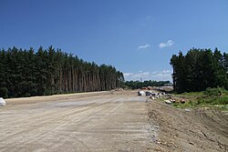 Construcción de un terraplén para una autopista en la República Checa