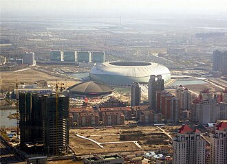 Vista general del Estadio Olímpico de Tianjin