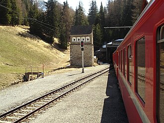 Entrada norte del Túnel del Albula en Preda