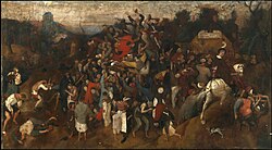 Aspecto general del lienzo de Brueghel antes de ser sometido a su proceso de restauración