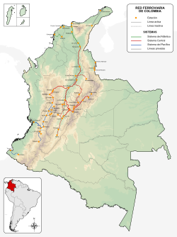 Red ferroviaria de Colombia
