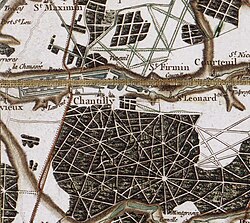 Mapa histórico de Chantilly hacia 1780