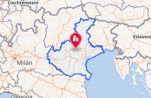 Mapa de la región del Véneto en Italia