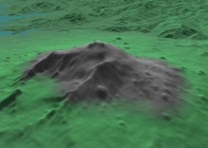 Visualización 3D del relieve volcánico