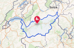 Mapa de la localización del cantón de Valais en Suiza