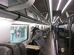 Interior de la clase Business de un tren ETR 500.