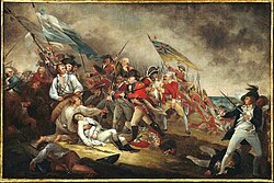 La muerte del general Warren en la batalla de Bunker Hill