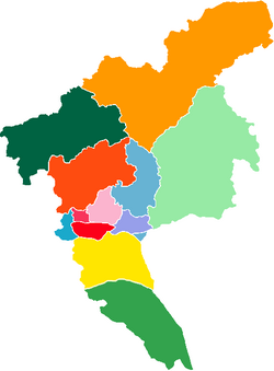 Mapa de los distritos de Cantón