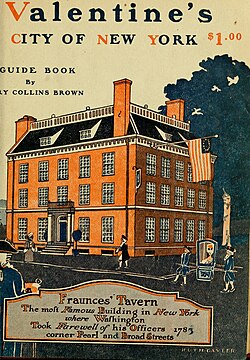 Portada de una guía de la ciudad de Nueva York de 1920 que muestra la Fraunces Tavern.
