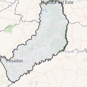 Mapa político y físico de la Provincia de Misiones