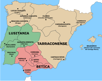 Mapa de los conventus en Hispania