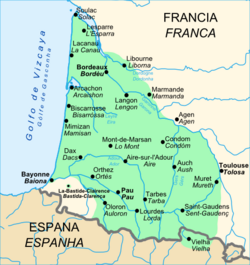 Mapa de la zona de influencia del gascón