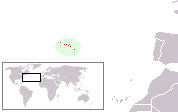 Localización geográfica de las Islas Azores en el Atlántico medio