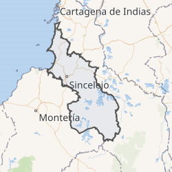Mapa de ubicación del departamento de Sucre en Colombia