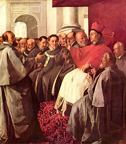 San Buenaventura en el Concilio de Lyon pintado por Francisco de Zurbarán