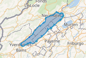 Mapa de localización del Lago de Neuchâtel y su cuenca