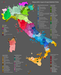 Mapa general de las lenguas de Italia