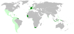 Mapa del imperio colonial francés durante la ocupación