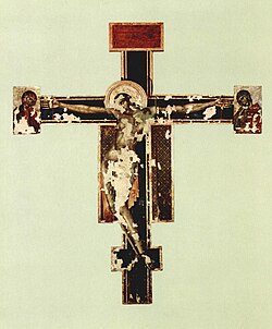 Daños en un crucifijo de Cimabue ocurridos por el efecto de la inundación