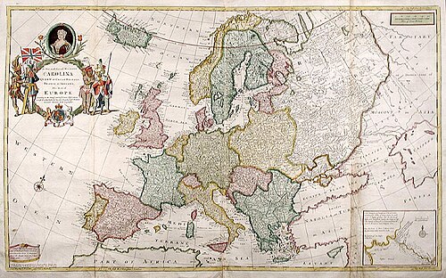 Mapa de Europa de Herman Moll de 1703.