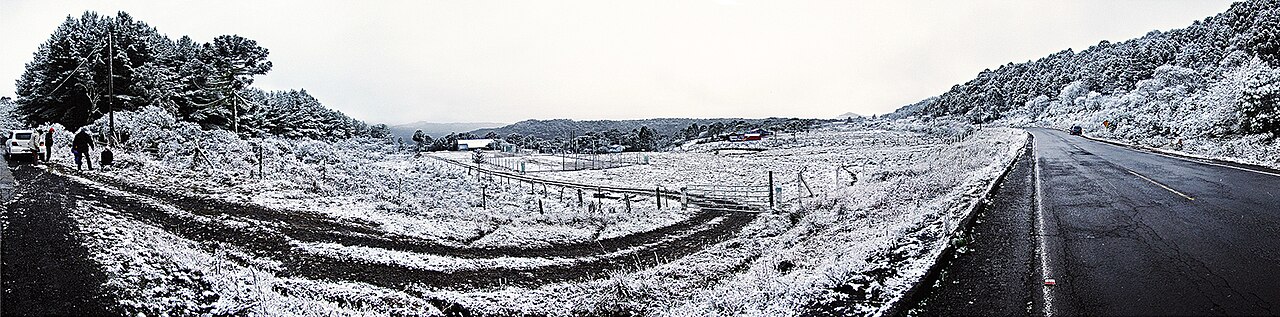 Campo cubierto de nieve en la región