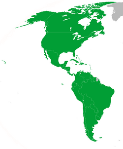Mapa de las naciones que participan en los Juegos Panamericanos.