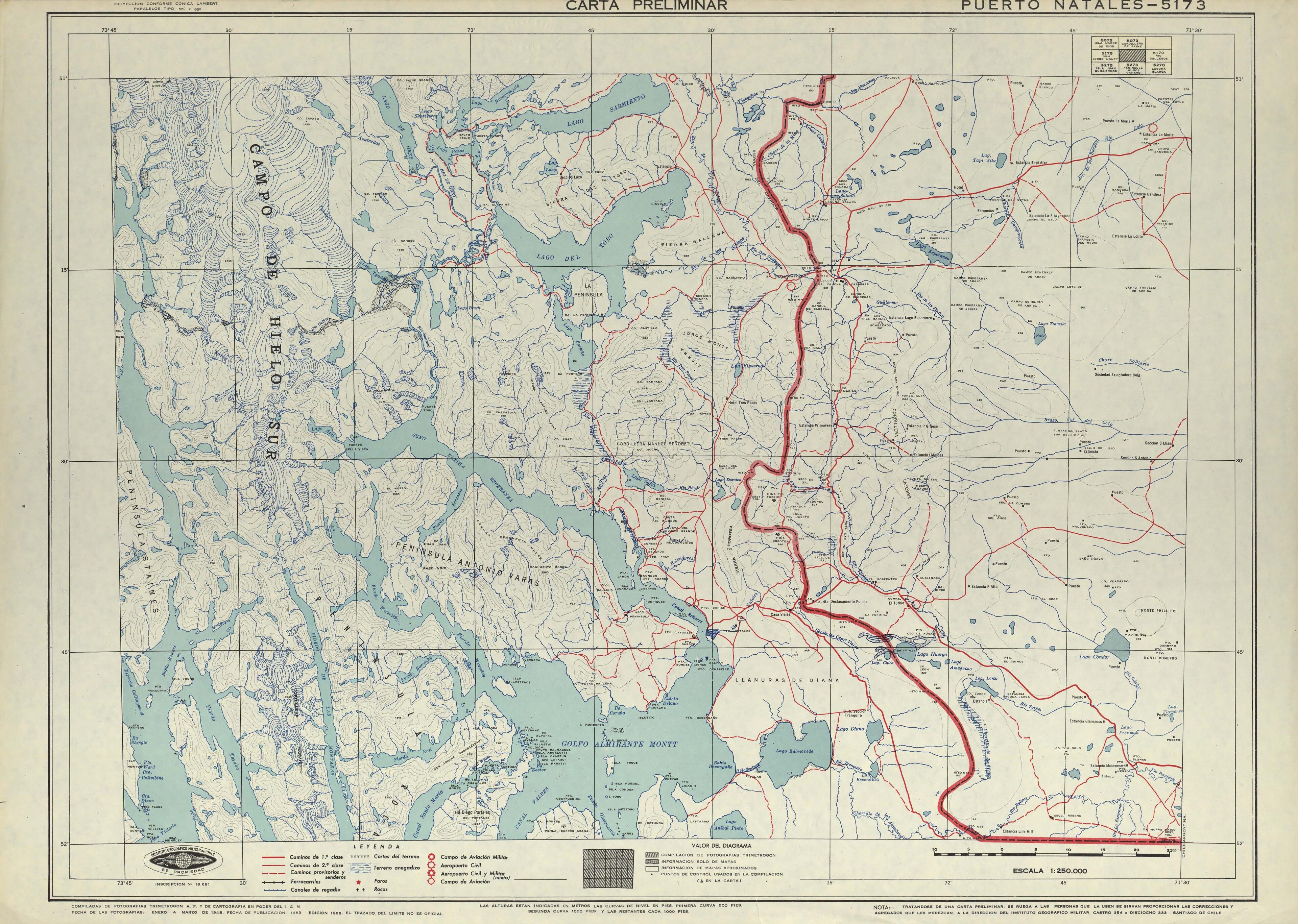 Sección de un mapa histórico de la zona