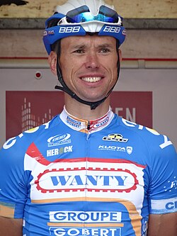 Nico Sijmens en una competición ciclista