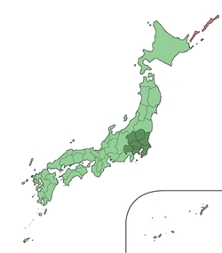 Mapa del Área del Gran Tokio en Japón