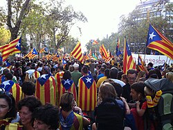 Manifestación de la Diada el 11 de septiembre de 2012 en Barcelona.