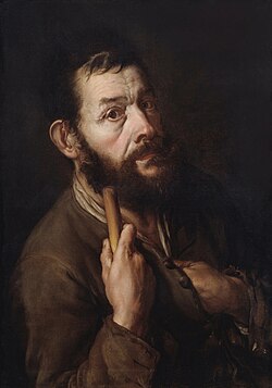 Autorretrato como peregrino, óleo sobre lienzo.