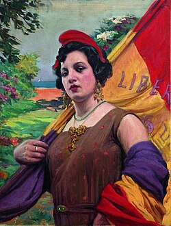 Alegoría de la República española pintada por Teodoro Andreu en 1931