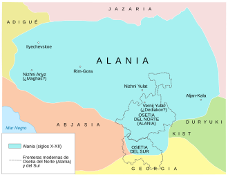 Territorios históricos de la Alania caucásica