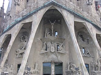 Fachada de la Pasión del Templo Expiatorio de la Sagrada Familia.