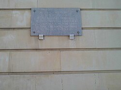 Placa conmemorativa en el Palacio de Yanduri, Sevilla