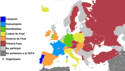 Mapa según los resultados generales del torneo