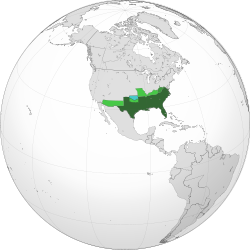 Representación cartográfica histórica de los Estados Confederados.