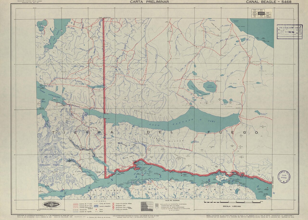 Mapa histórico del Instituto Geográfico Militar de Chile