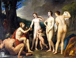 Pintura del juicio de Paris por Anton Raphael Mengs